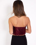 TOP SHINY SOUL | Top de Lentejuelas Burdeos sin Mangas | Colección Navidad THE-ARE