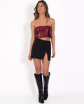 TOP SHINY SOUL | Top de Lentejuelas Burdeos sin Mangas | Colección Navidad THE-ARE