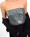 TOP SHINY SOUL | Top de Lentejuelas Plata sin Mangas | Colección Navidad THE-ARE
