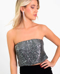 TOP SHINY SOUL | Top de Lentejuelas Plata sin Mangas | Colección Navidad THE-ARE