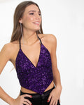 TOP DAZZLING | Top de Lentejuelas de Tirantes Morado | Colección Navidad THE-ARE
