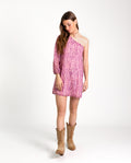 BE TRUE DRESS | Vestido assimétrico estampado Boho curto com mangas compridas | THE-ARE