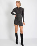 VESTIDO NOT PLANNED | Vestido Corto Plata con Manga Larga | Colección Fiesta THE-ARE