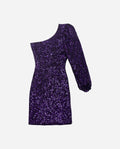 VESTIDO HERE & NOW | Vestido Asimétrico de Lentejuelas Morado | Colección Fiesta THE-ARE
