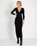 VESTIDO INSPIRE OTHERS | Vestido Negro Cut Out Midi con Manga Larga | THE-ARE