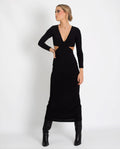 VESTIDO INSPIRE OTHERS | Vestido Negro Cut Out Midi con Manga Larga | THE-ARE