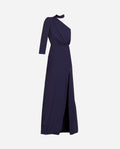 VESTIDO MRS. LOZANO | Vestido Largo Asimétrico Azul Marino | Colección Eventos THE-ARE