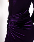 VESTIDO MRS. GONZÁLEZ | Vestido Largo de Terciopelo Morado con una Manga Larga | THE-ARE