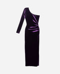 VESTIDO MRS. GONZÁLEZ | Vestido Largo de Terciopelo Morado con una Manga Larga | THE-ARE