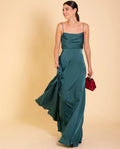 MRS. HUDSON | Vestido comprido verde elegante | Coleção THE-ARE Guest
