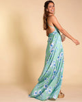 VESTIDO CARPE DIEM | Vestido Largo Tirantes Verde con Flores | Colección Eventos THE-ARE