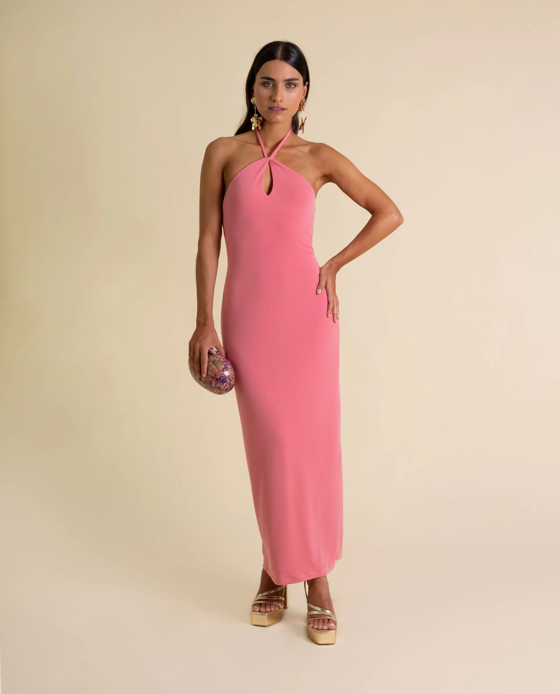 Sara | Vestido midi coral main image 0