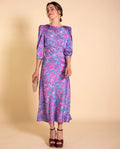 MRS. ANDREWS | Vestido midi com mangas estampadas | THE-ARE Vestidos de cerimónia