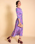 MRS. ANDREWS | Vestido midi com mangas estampadas | THE-ARE Vestidos de cerimónia