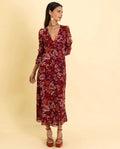 VESTIDO MRS. PALACIOS | Vestido Midi de Flores Elegante con Manga | Invitadas THE-ARE