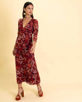 VESTIDO MRS. PALACIOS | Vestido Midi de Flores Elegante con Manga | Invitadas THE-ARE