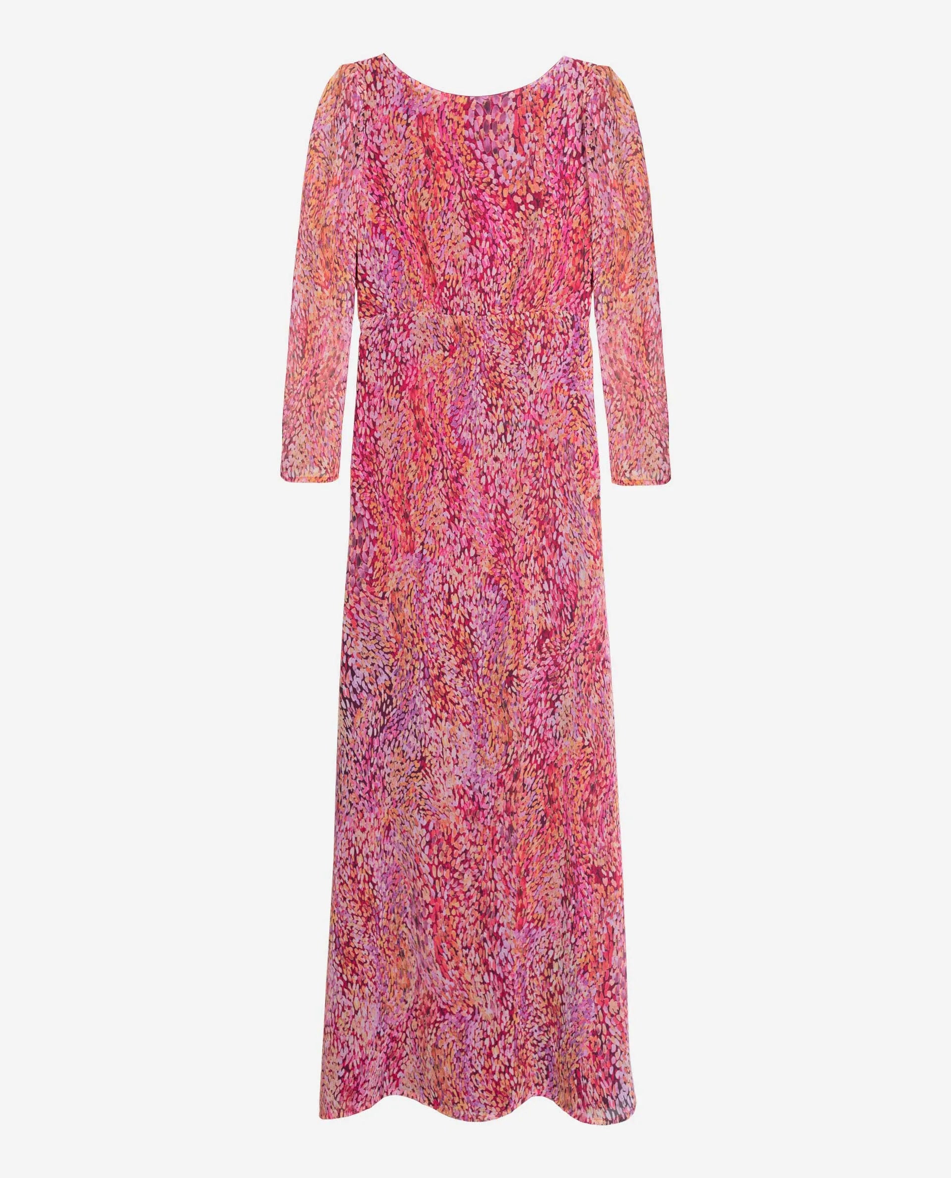 bright midi dress with sleeves ASOS DESIGN long sleeve midi dress with ruching in bright floral mesh