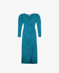 Vestido MRS THOMPSON | Vestido midi cruzado verde elegante | Vestidos para convidadas THE-ARE