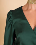 VESTIDO MRS. MONTOYA | Vestido Largo Verde Cruzado Elegante | Colección Eventos THE-ARE