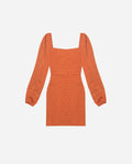 VESTIDO DON´T ASK WHY | Vestido Corto Naranja Espalda Entrelazada y Manga Larga | THE-ARE