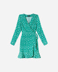 VESTIDO ARTSY | Vestido Corto Cruzado con Volantes Estampado Flores | THE-ARE