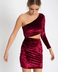 DISPONIBLE ROBE | Robe asymétrique en velours découpé | THE-ARE