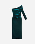 VESTIDO MRS B Vestido Midi Asimétrico Terciopelo | Vestidos Invitadas THE-ARE