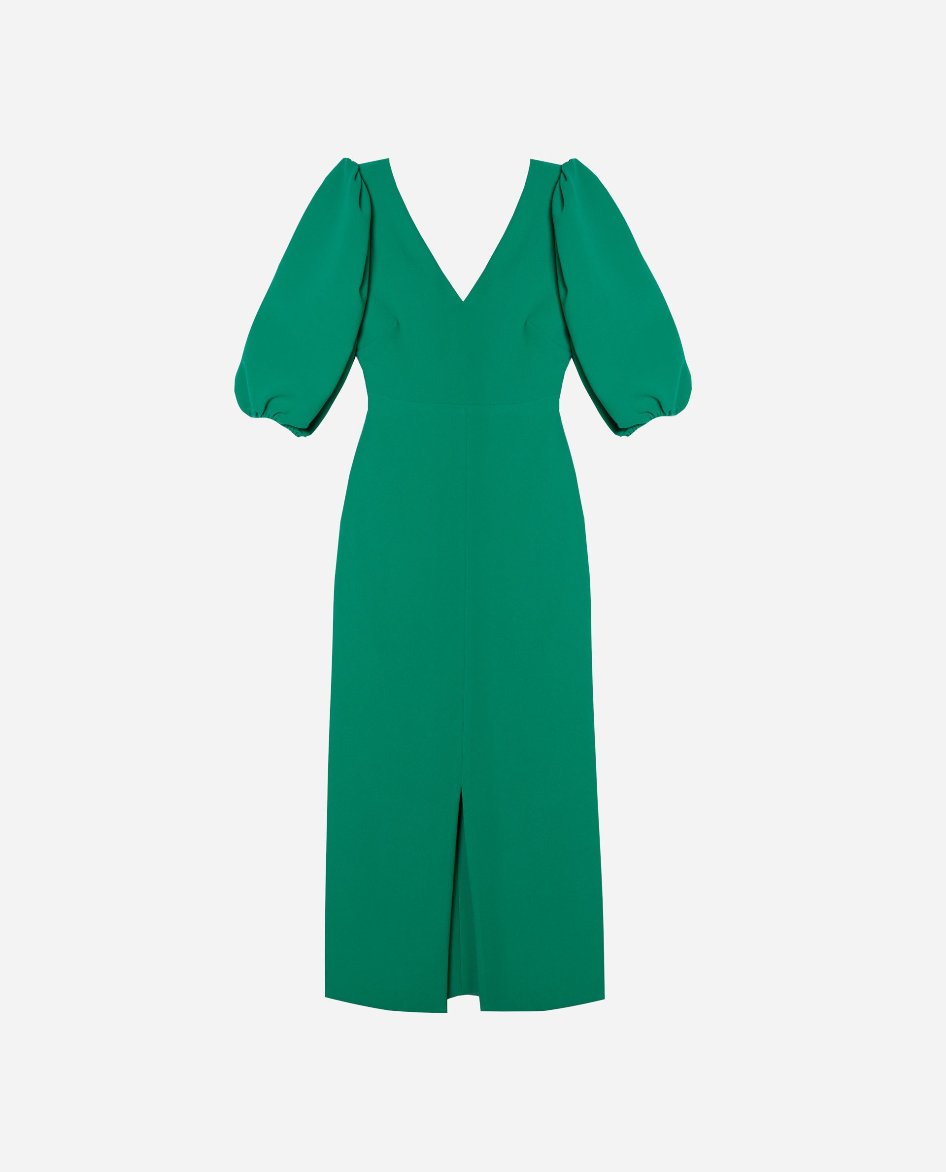 VESTIDO MRS. RHODES | Vestido Midi Verde Escote en Pico | Colección Invitadas THE-ARE