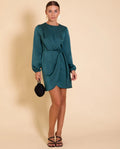 VESTIDO MRS BAILEY | Vestido Corto Elegante Verde Manga Larga | Invitadas THE-ARE